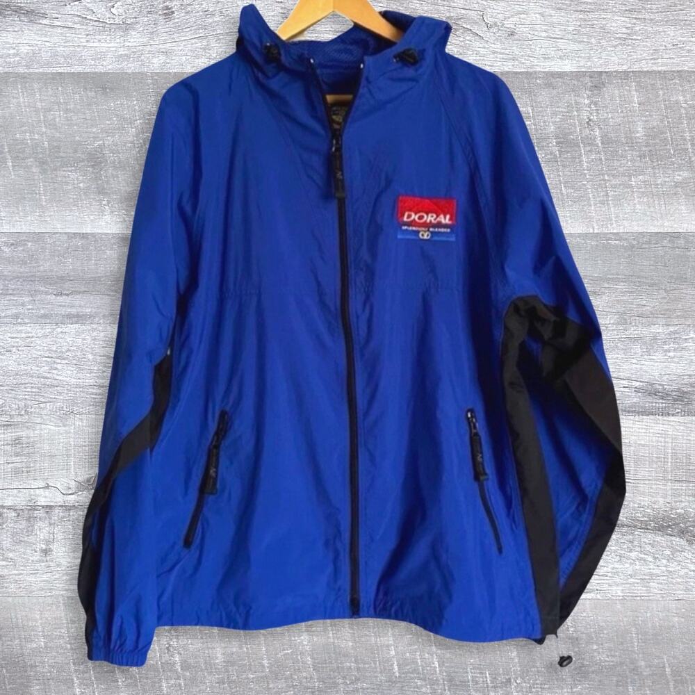 Vintage 90s Doral Branded Windbreaker Jacket NEW Med Packable Advertising Promo